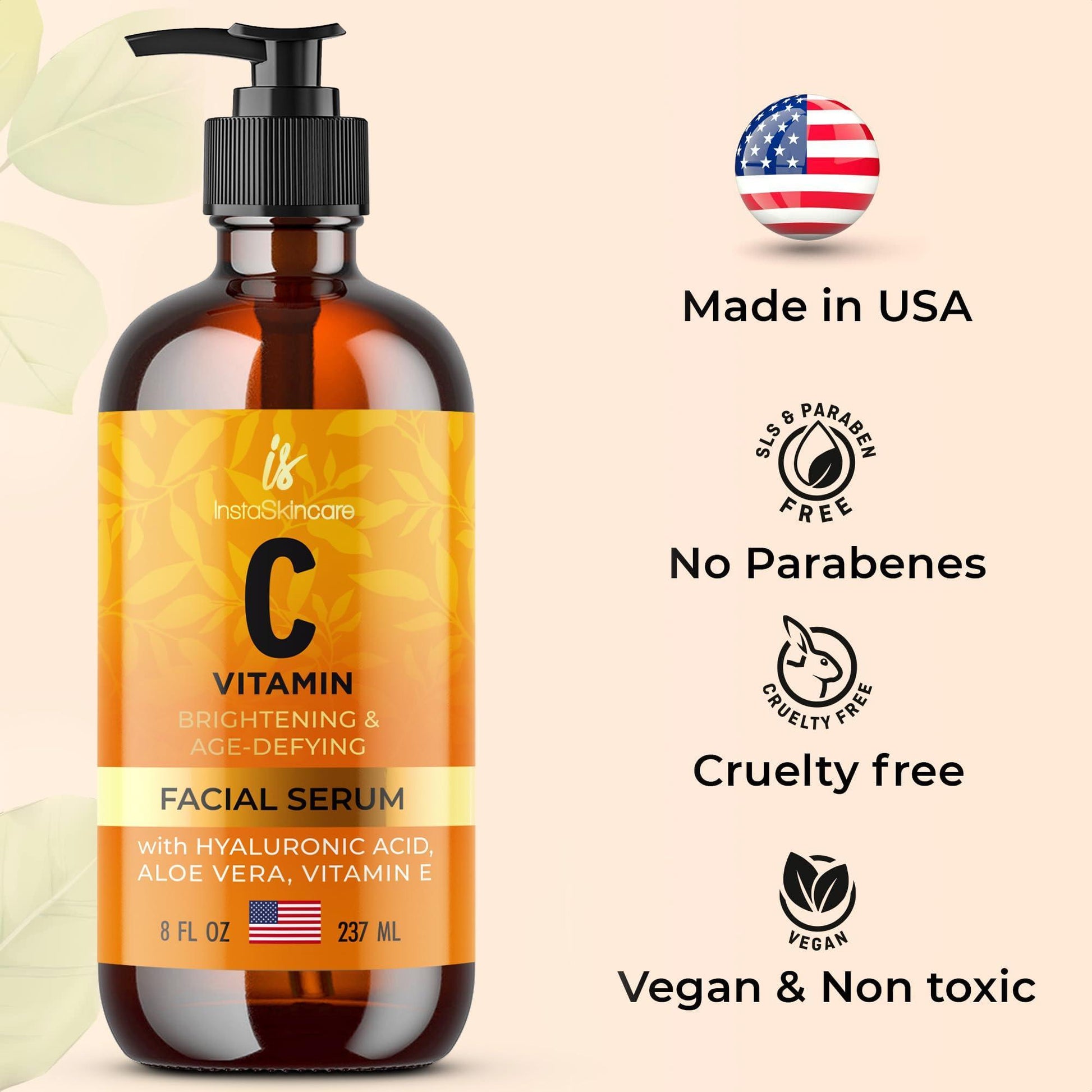 Made in the USA – No Parabens, Cruelty-Free, Vegan, and Non-Toxic formula for skincare.