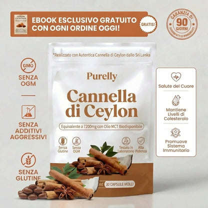 Cannella di Ceylon (equivalente a 7200 mg) con olio MCT