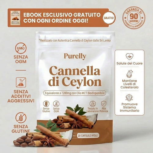 Cannella di Ceylon (equivalente a 7200 mg) con olio MCT