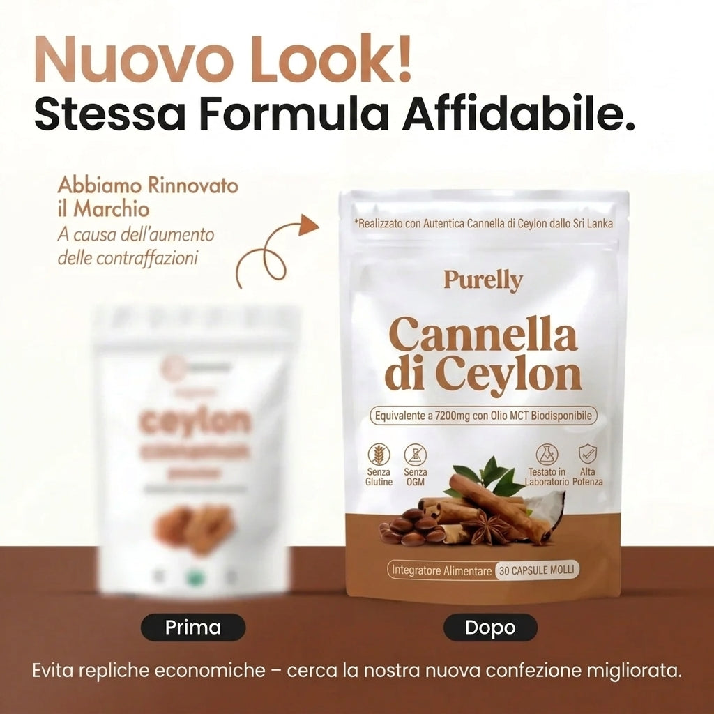 Cannella di Ceylon (equivalente a 7200 mg) con olio MCT