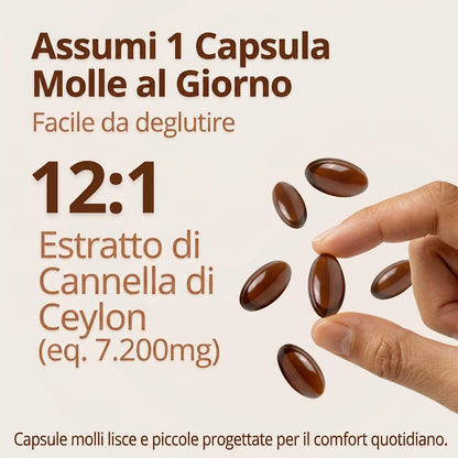 Cannella di Ceylon (equivalente a 7200 mg) con olio MCT