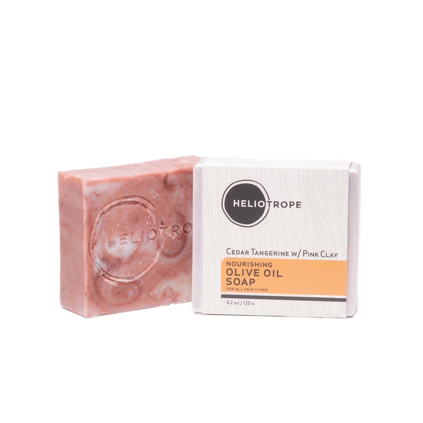 Cedar Tangerine Olive Oil Soap with Pink Clay – Natural Exfoliating Bar.