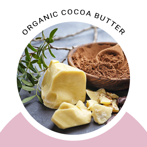 Organic Cocoa Butter – Enriching the nourishing formula of Glimmer Goddess Organic Whipped Body Butter.