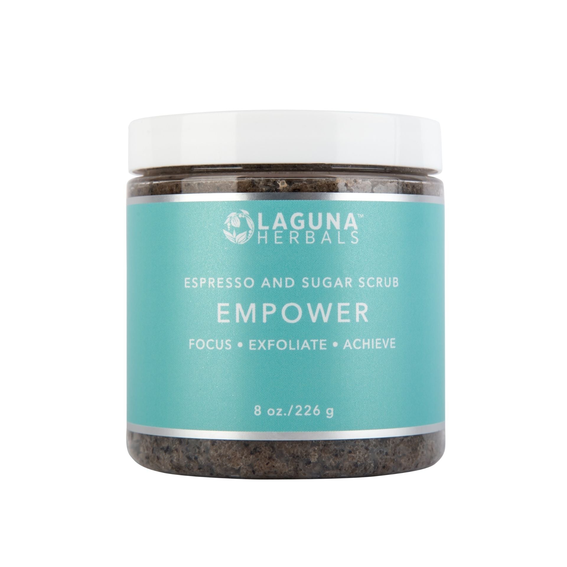 Empower Espresso & Sugar Exfoliating Body Scrub (8 oz) – Premium Organic Skincare Product.