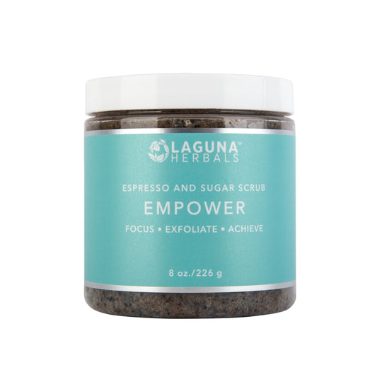 Empower Espresso & Sugar Exfoliating Body Scrub (8 oz) – Premium Organic Skincare Product.