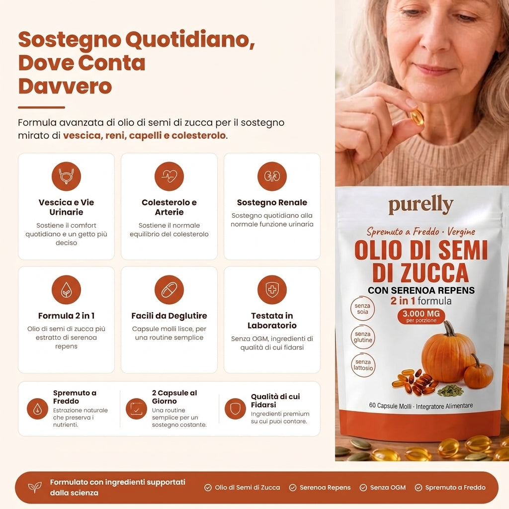 Sostegno quotidiano: vescica, reni, capelli e colesterolo