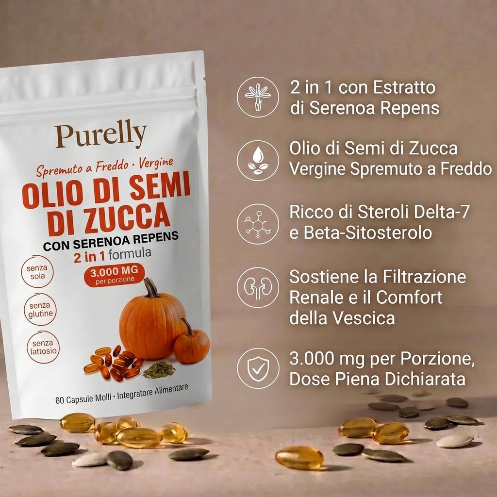 2 in 1 con estratto di Serenoa Repens, spremuto a freddo
