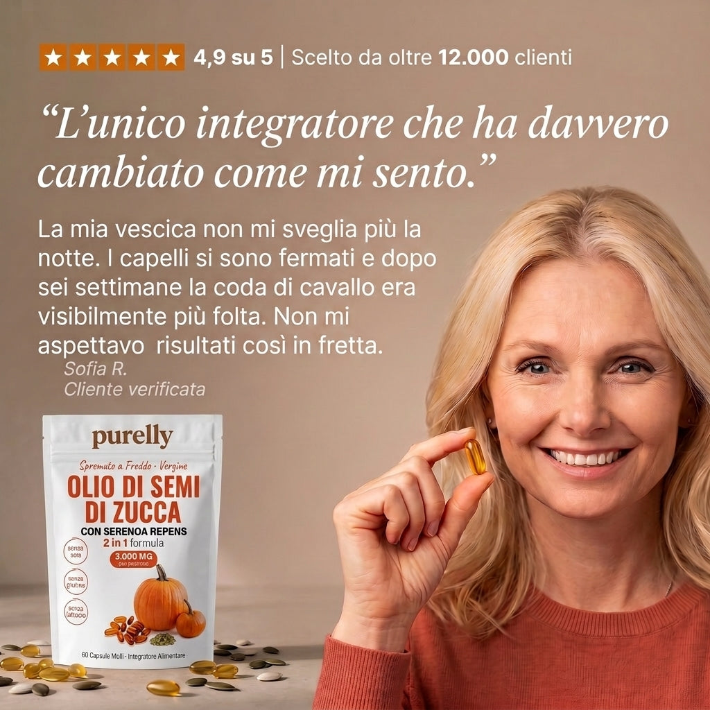 Recensione di una cliente: Olio di Semi di Zucca Purelly